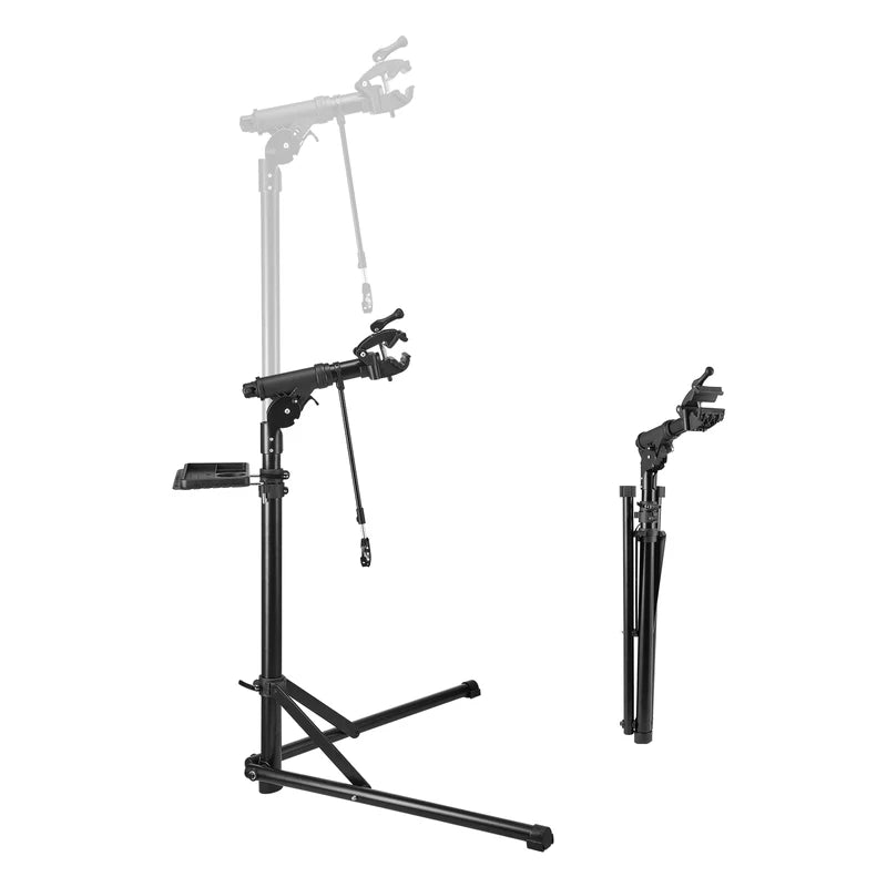 Heavy-Duty Bicycle Repair Stand with 360° Clamp and Tool Tray - Supports 85 lb