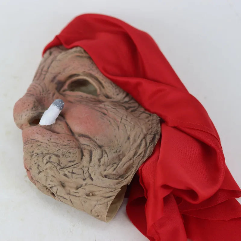 Funny Granny Latex Halloween Mask Old Nana Wrinkled Face Costume Prop
