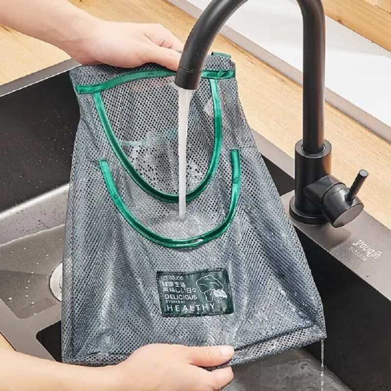 Reusable Mesh Storage Bags for Fruits Vegetables Kitchen Organizer
