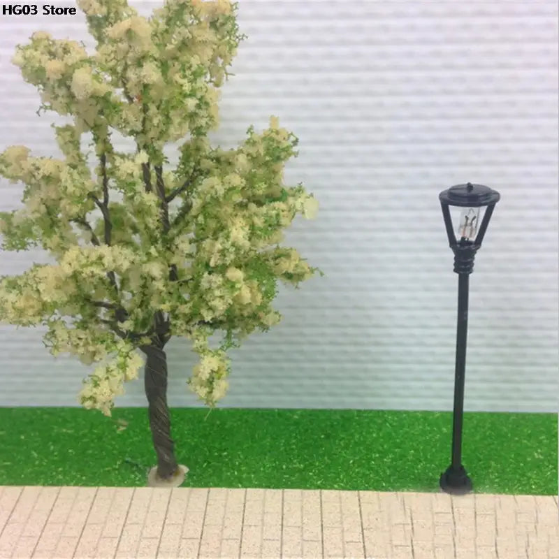 Mini Decor Street Lamp Set for Fairy Gardens - 10pcs Resin Miniatures for Home & Model Landscaping