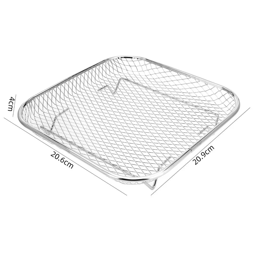 Stainless Steel Air Fryer Rack - Non-Stick Grill Basket for Airfryer, Durable Kitchen Accessory