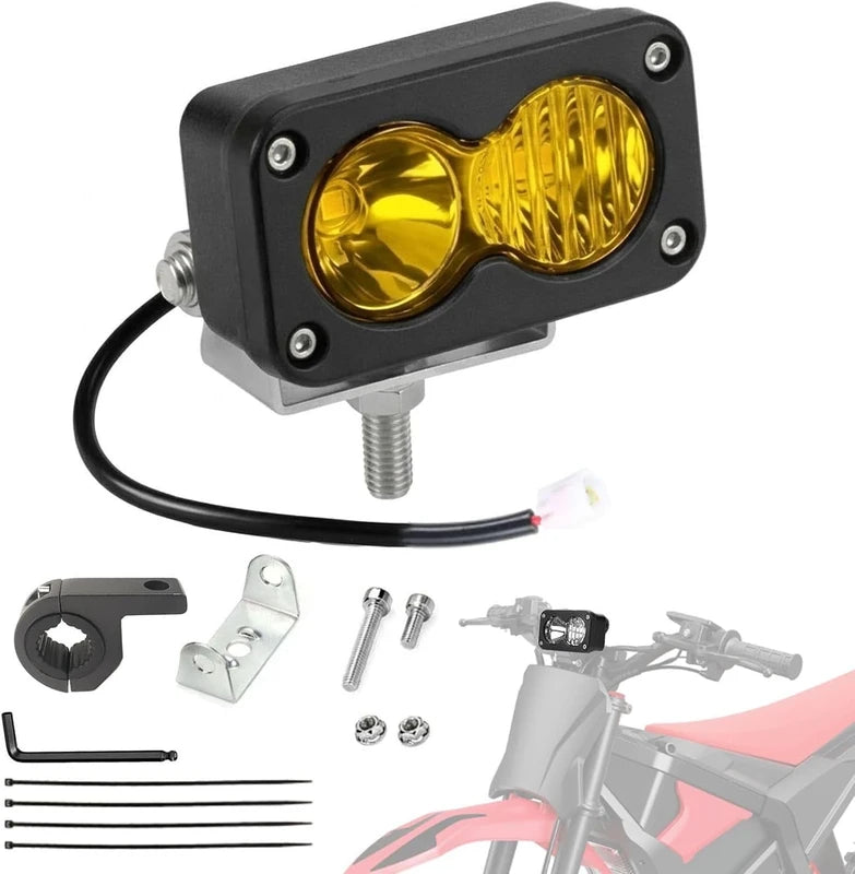 LED Headlight for Dirt Bike - 20W Waterproof Auxiliary Light for Motorcycle