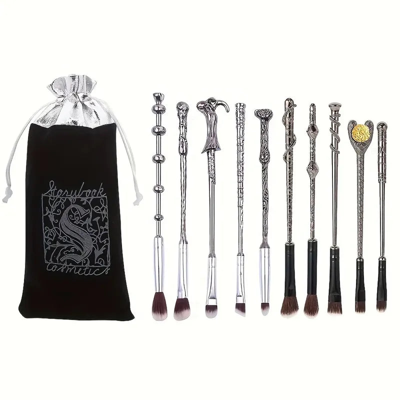 5PCS Makeup Brush Wand Set with Soft Synthetic Bristles & Metal Handles – Portable for Eyeshadow, Powder & Face Makeup