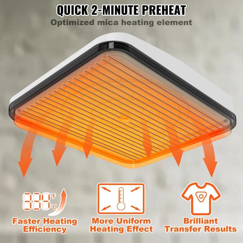 Portable Heat Press Machine 9x9/12x10 Inch for DIY Shirt Printing Sublimation Transfer