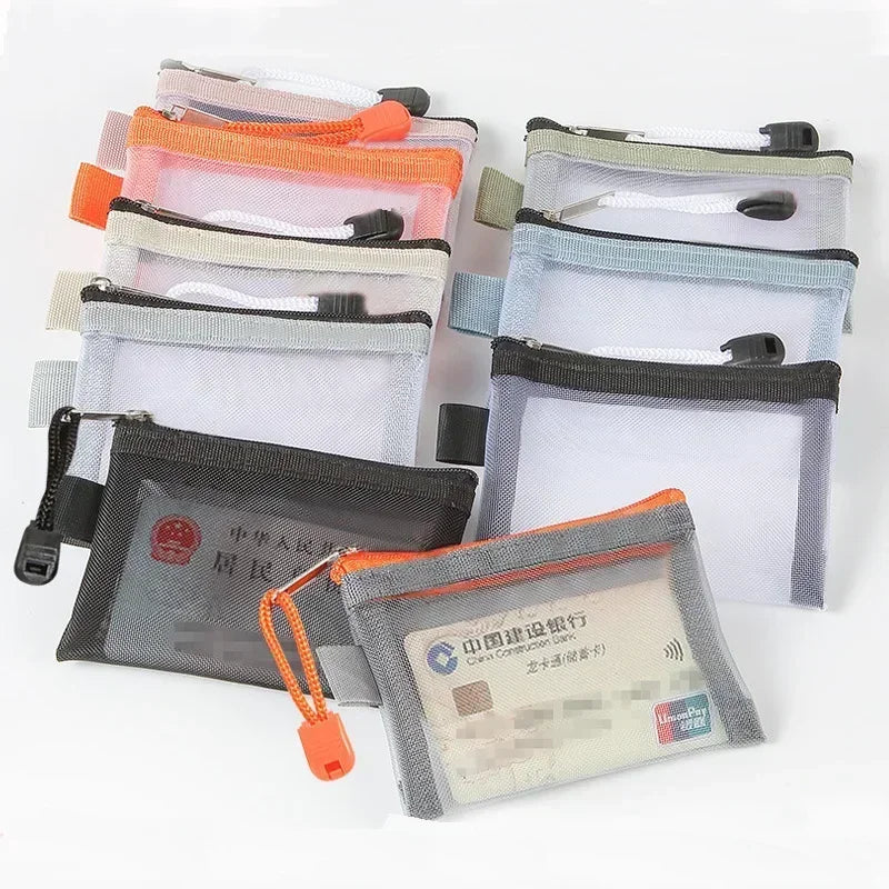Mesh Coin Purse Wallet for Women Clear Zipper Storage Bag Small Purse