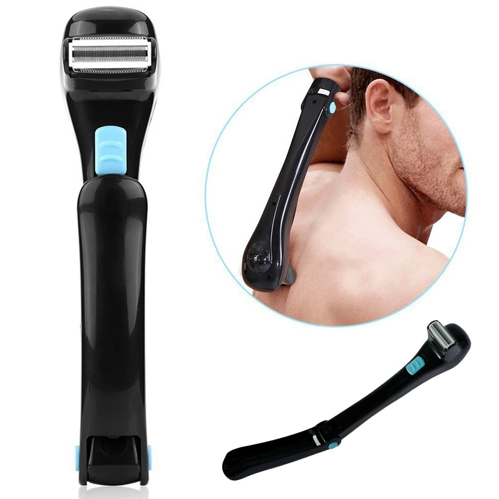 Electric Back Hair Shaver Cordless Foldable Body Razor Pain-Free Hair Removal