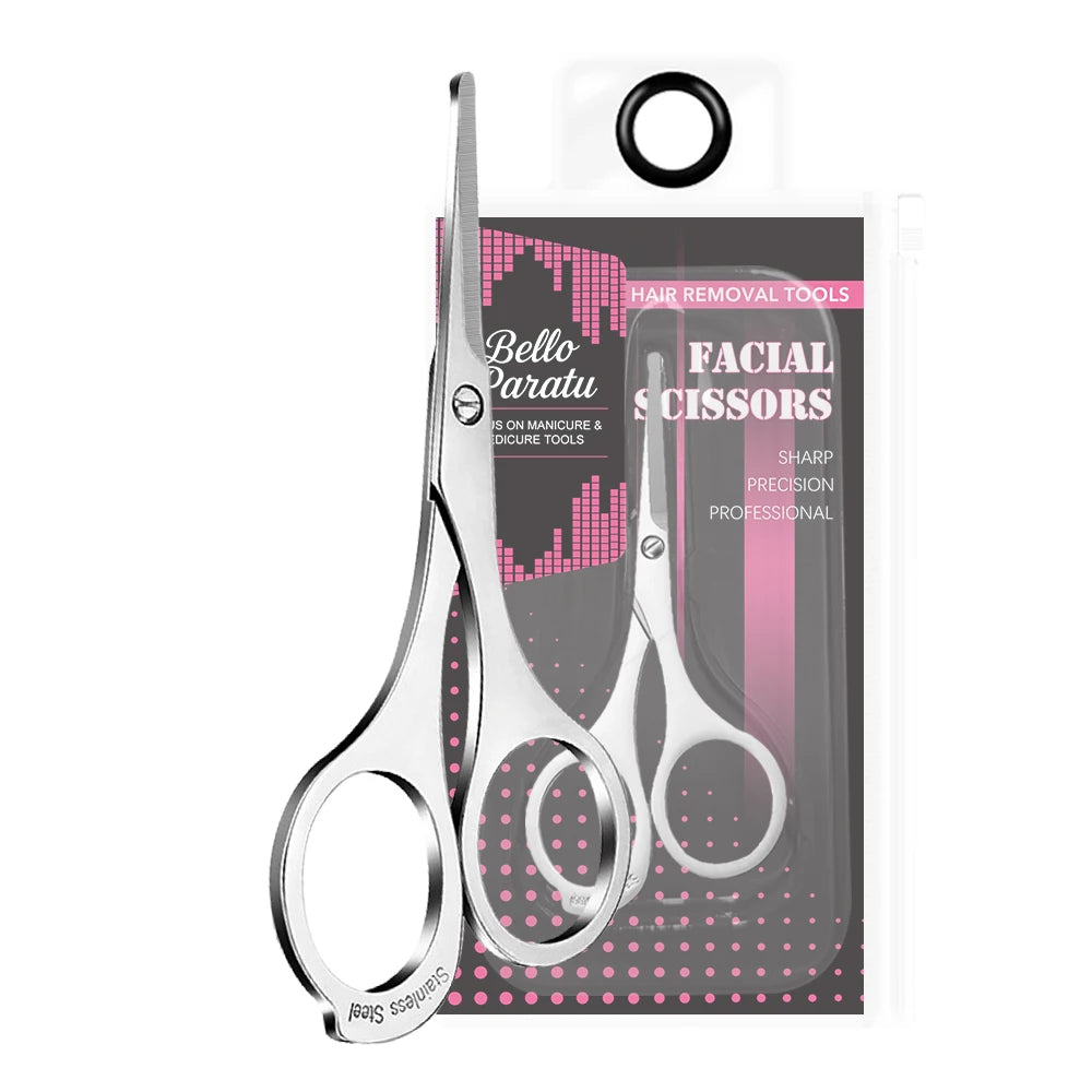 Nose Hair Scissors Trimmer - Stainless Steel Facial Hair Grooming Tool