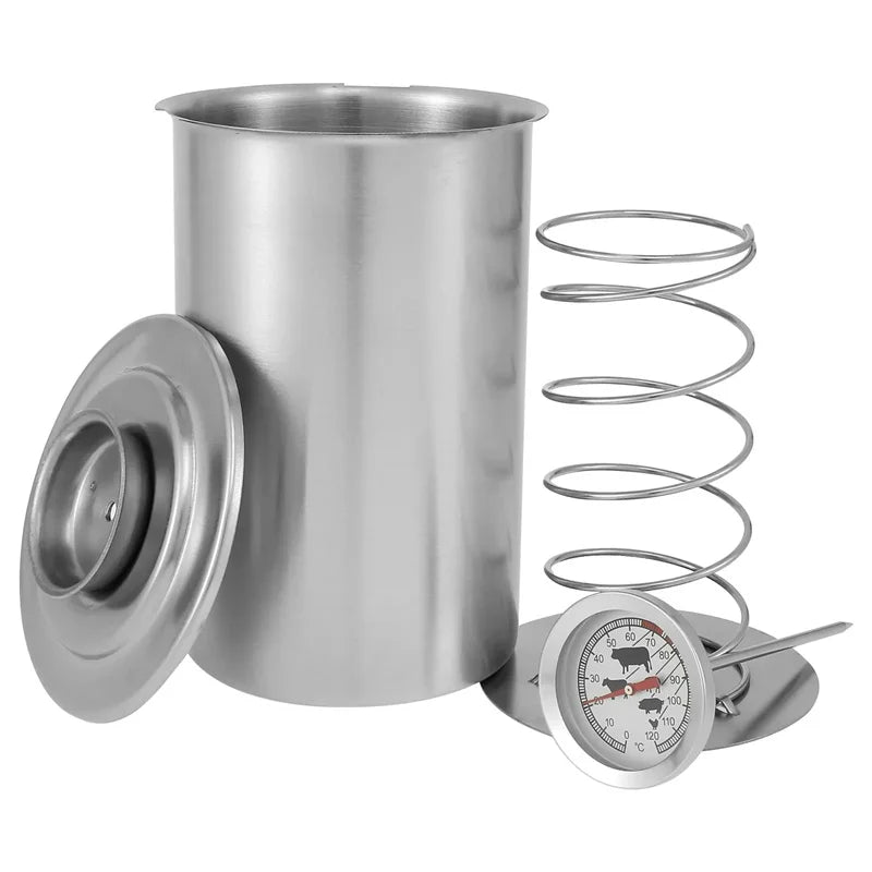 Stainless Steel Ham Maker with Thermometer - Meat Press for Pork & Poultry