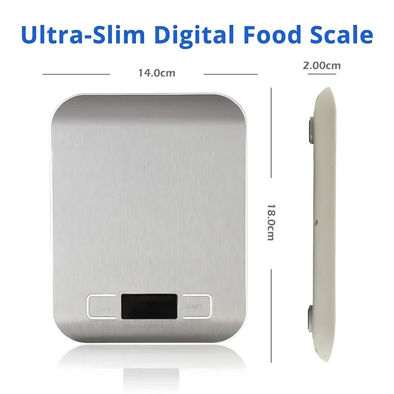 Digital Kitchen Scale 5kg/1g Stainless Steel Food Weighing & Jewelry Scale