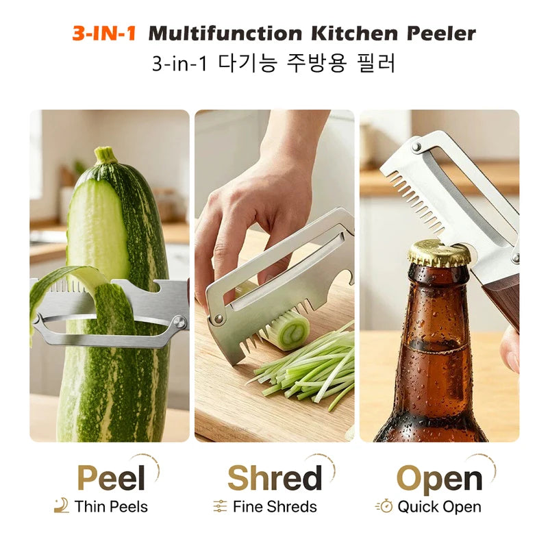 Multifunction Vegetable Peeler with Stainless Steel Blade & Ergonomic Handle - Kitchen Tool for Fruits & Vegetables