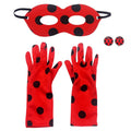 Kids Ladybird Costume Accessories Set with Bug Eye Masks, Gloves & Earrings for Halloween & Parties