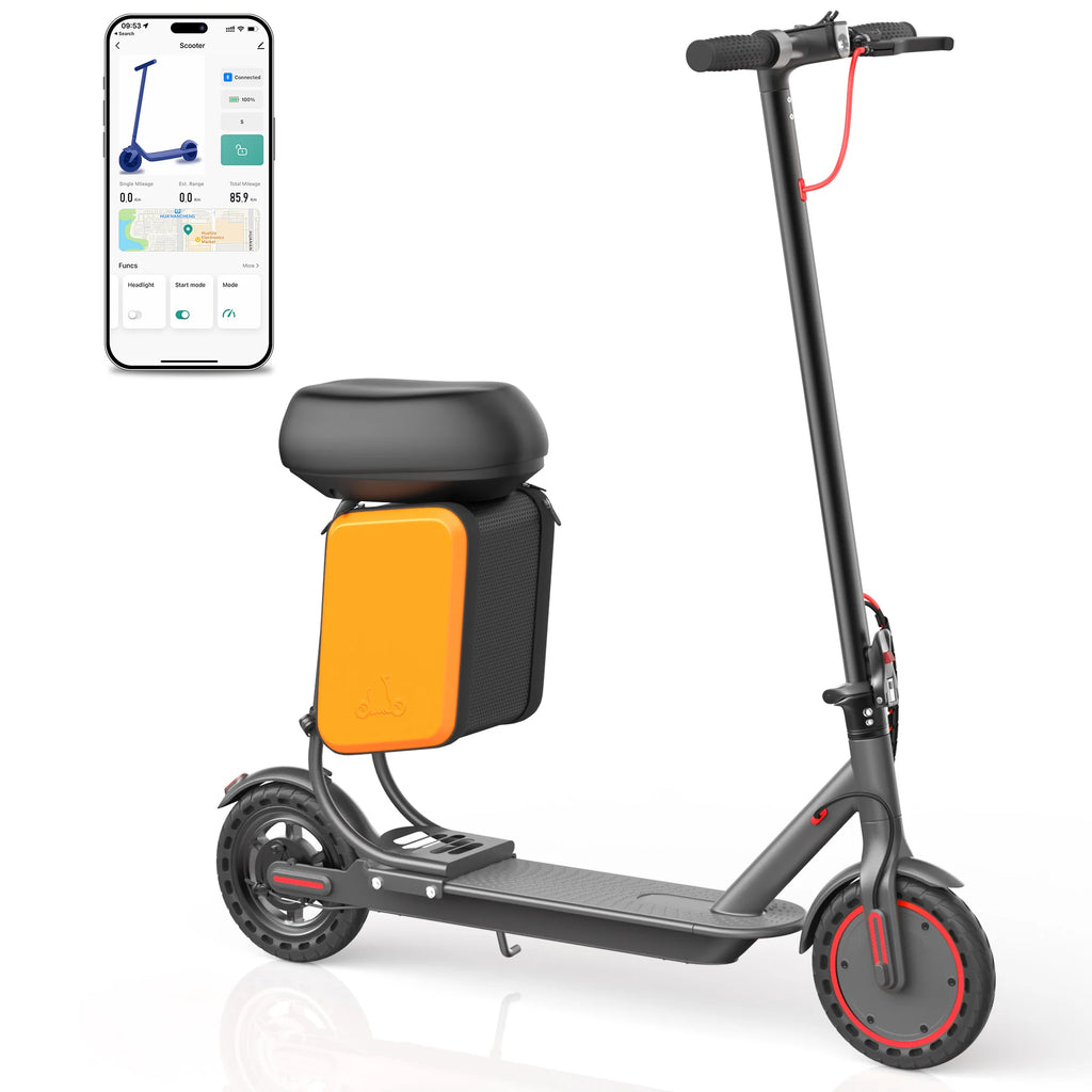 Electric Scooter 8.5'' with Seat & Removable Storage Box 350W Motor 19MPH