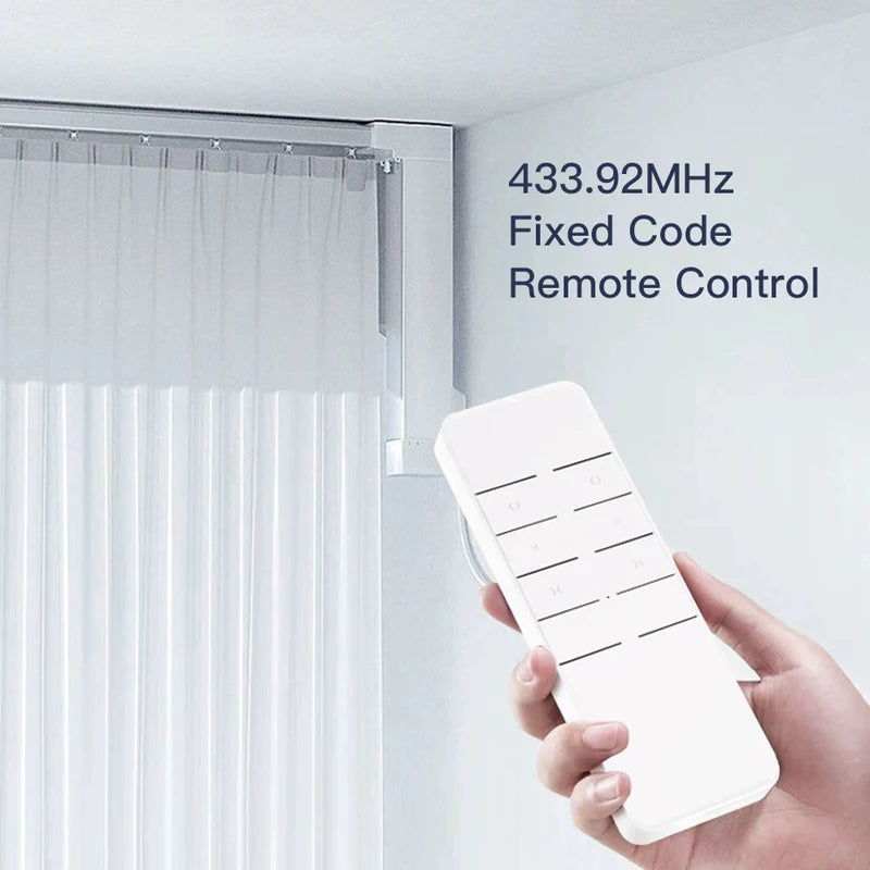 RF 433.92 MHz Smart Curtain Remote Control for Electric Motor - Fixed Code