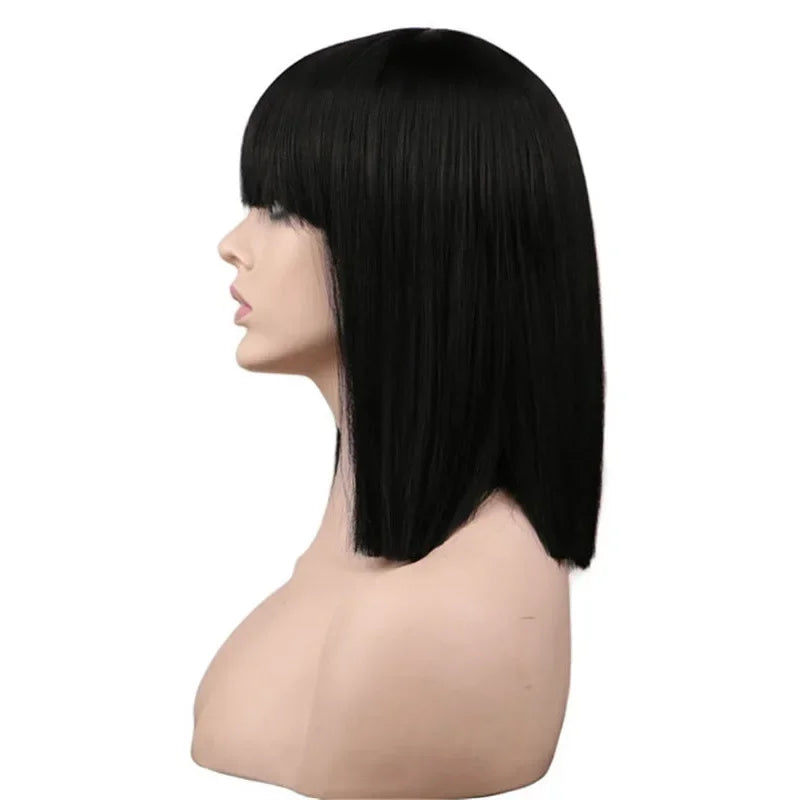 Anime Nico Robin Cosplay Wig - Black Cyan Heat-Resistant Synthetic Hair