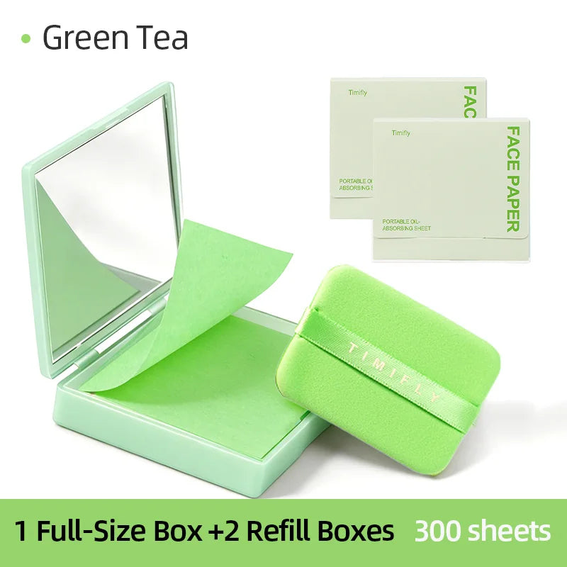 100 Sheets Oil Blotting Paper for Face Oil Control Refillable Facial Tissues
