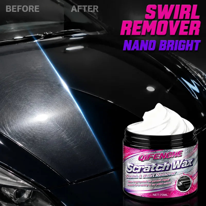 Car Scratch Repair Wax 70ml Nano Polishing Paste Swirl Remover for All Vehicle Colors