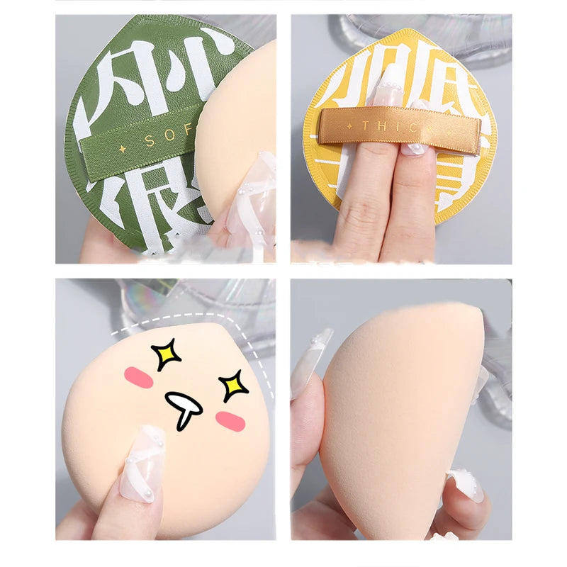 3-Piece Makeup Sponge Set - Soft Elastic Cotton Blenders for Foundation & Powder