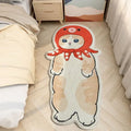 Cute Cartoon Cat Floor Mat for Living Room Bedroom Bedside Absorbent Blanket