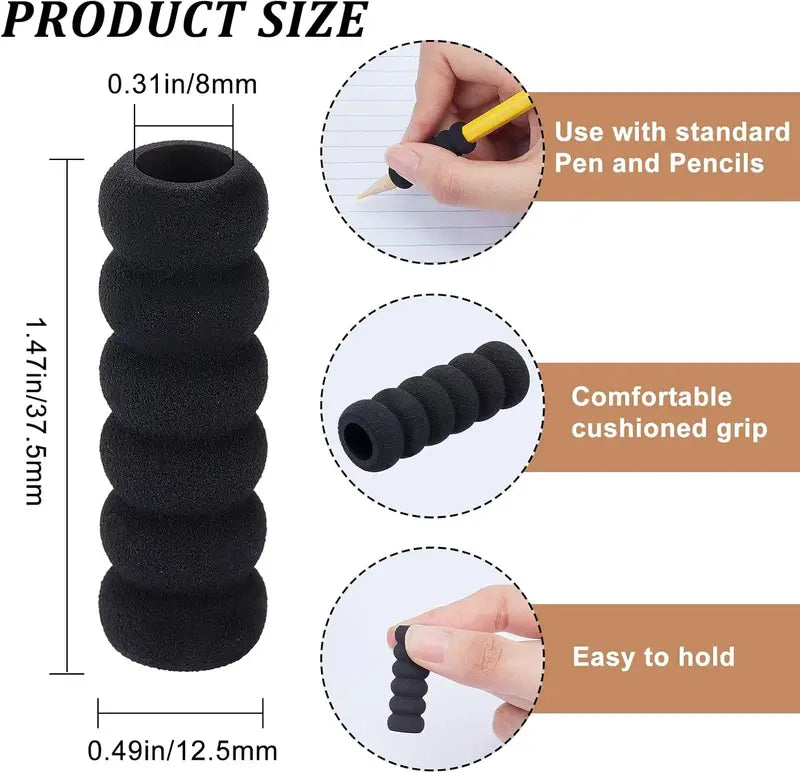 Ergonomic Foam Pencil Grips - Anti-slip Hand Support for Writing & Drawing