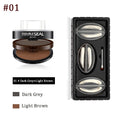 Double Layer Eyebrow Powder Stamp Kit with Stencils & Brush - Natural Brow Enhancers