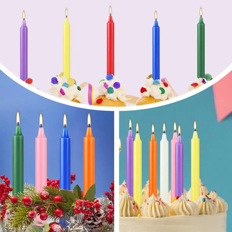 20 Colorful Small Drip-Free Unscented Candles - Hand-Poured Home Decor