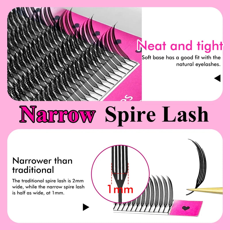 False Eyelash Extensions with Anime Spikes - 3D Fibers for Dramatic Lash Looks