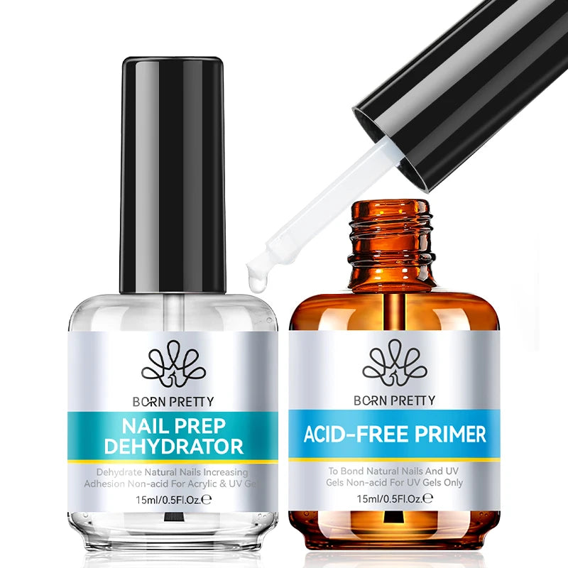 Nail Prep Dehydrator & Primer Kit - Acid-Free Base Coat for Acrylic & Gel Nails