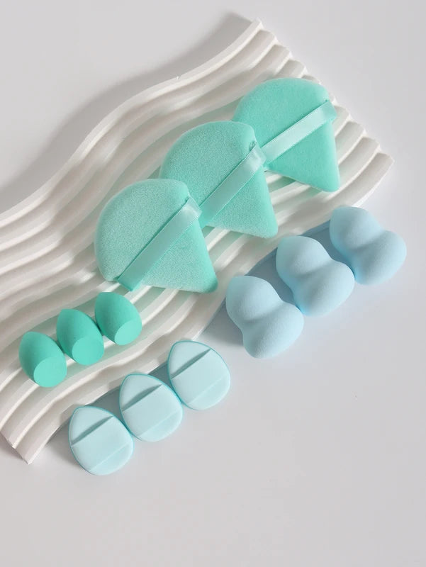 12-Piece Makeup Sponge Set with Powder Puffs, Beauty Eggs & Applicators