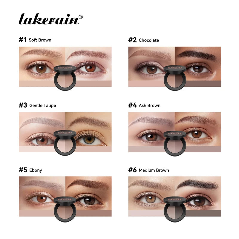 2-Color Waterproof Eyebrow Powder Palette with Mirror - Long Lasting Matte Brown Makeup