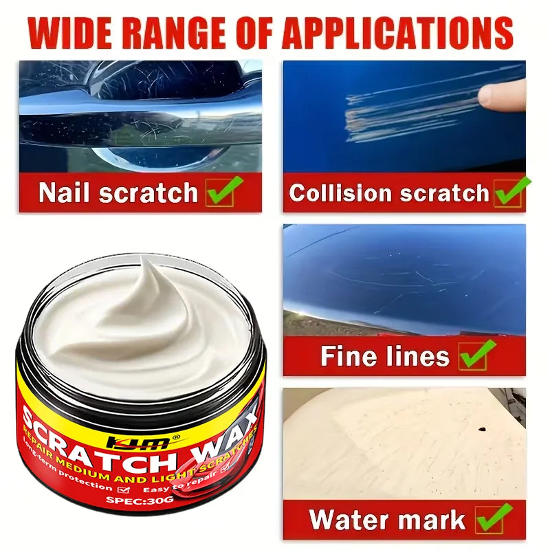 Car Scratch Repair Wax - All Color Vehicle Paint Restorer & Protection 30G