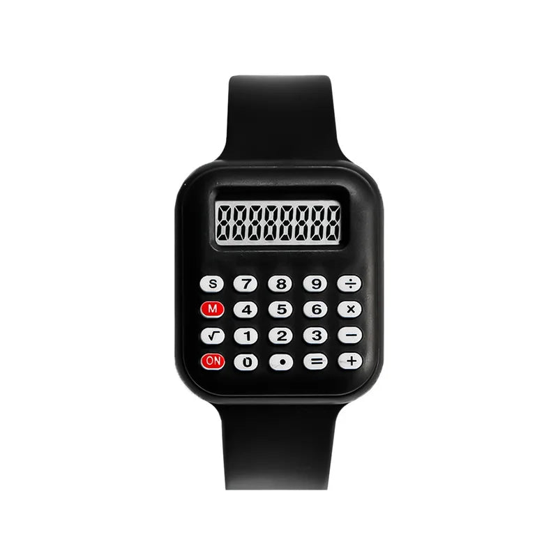 Children's Digital Watch with Calculator Rubber Strap for Kids & Students