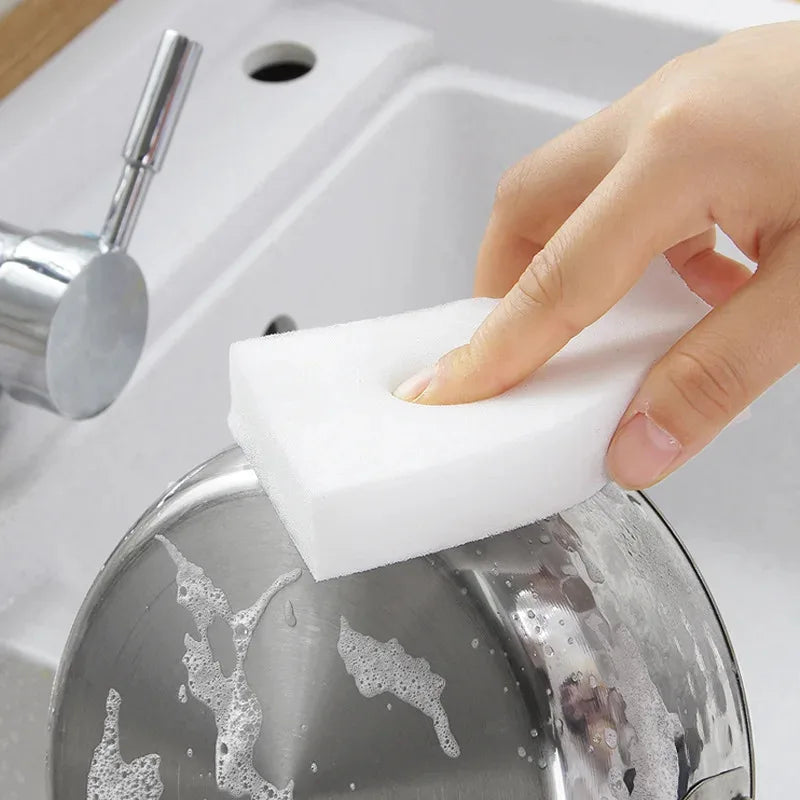 White Melamine Sponge Erasers Pack of 50 - Kitchen, Office, Bathroom Cleaning Accessories