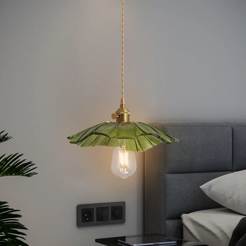 Modern Flower Glass Pendant Light Fixture for Living Room & Bedroom