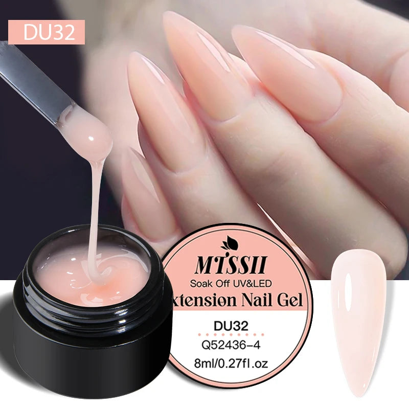 Quick Extension Nail Gel - Nude Milk White UV Semi-Permanent Nail Polish for Manicure