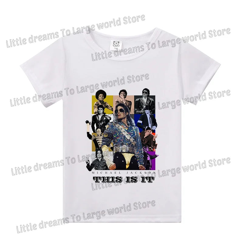 Children's Michael Jackson T-Shirt - Casual Cotton Top for Boys & Girls
