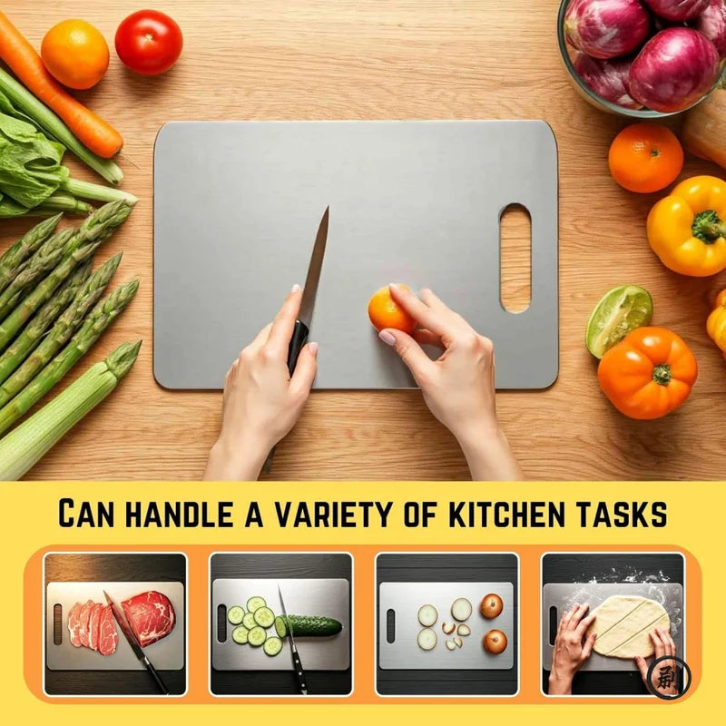 Double Sided Titanium Cutting Board – Food Grade, Rustproof, Food Preparation