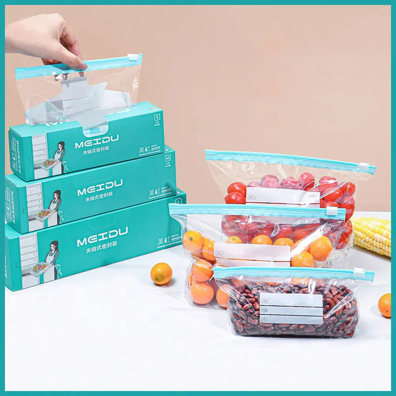 Reusable Food Storage Bags with Zipper Seal - Stand Up Plastic Freezer Pouches