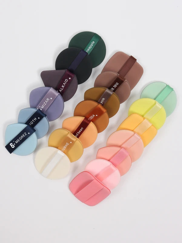 Air Cushion Powder Puff Set - Multiple Colors & Shapes, Latex-Free Sponge Mix