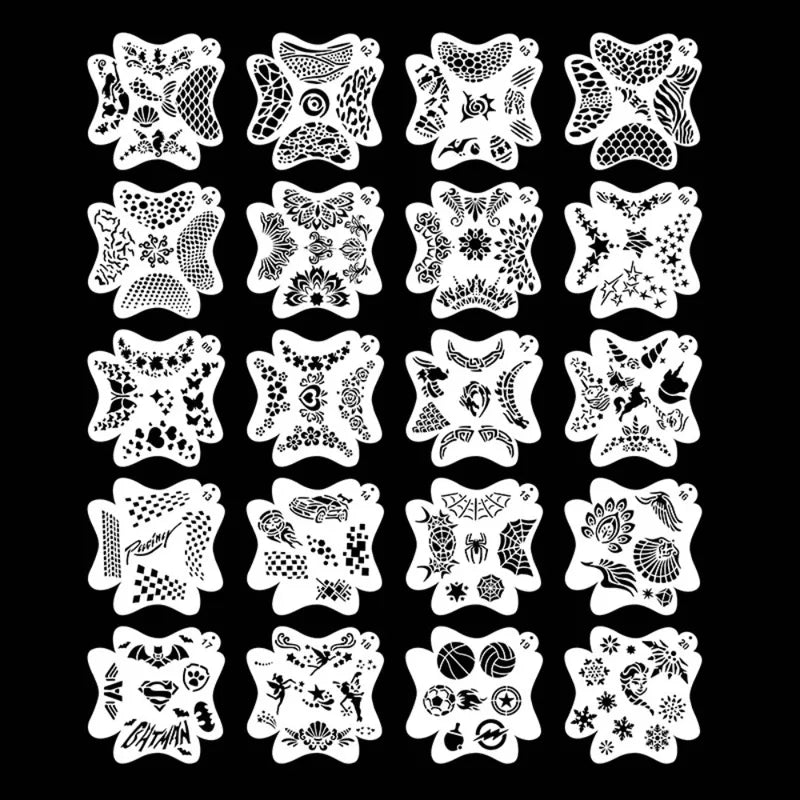 Reusable Face & Body Painting Templates Set for Creative Body Art - 10PCS