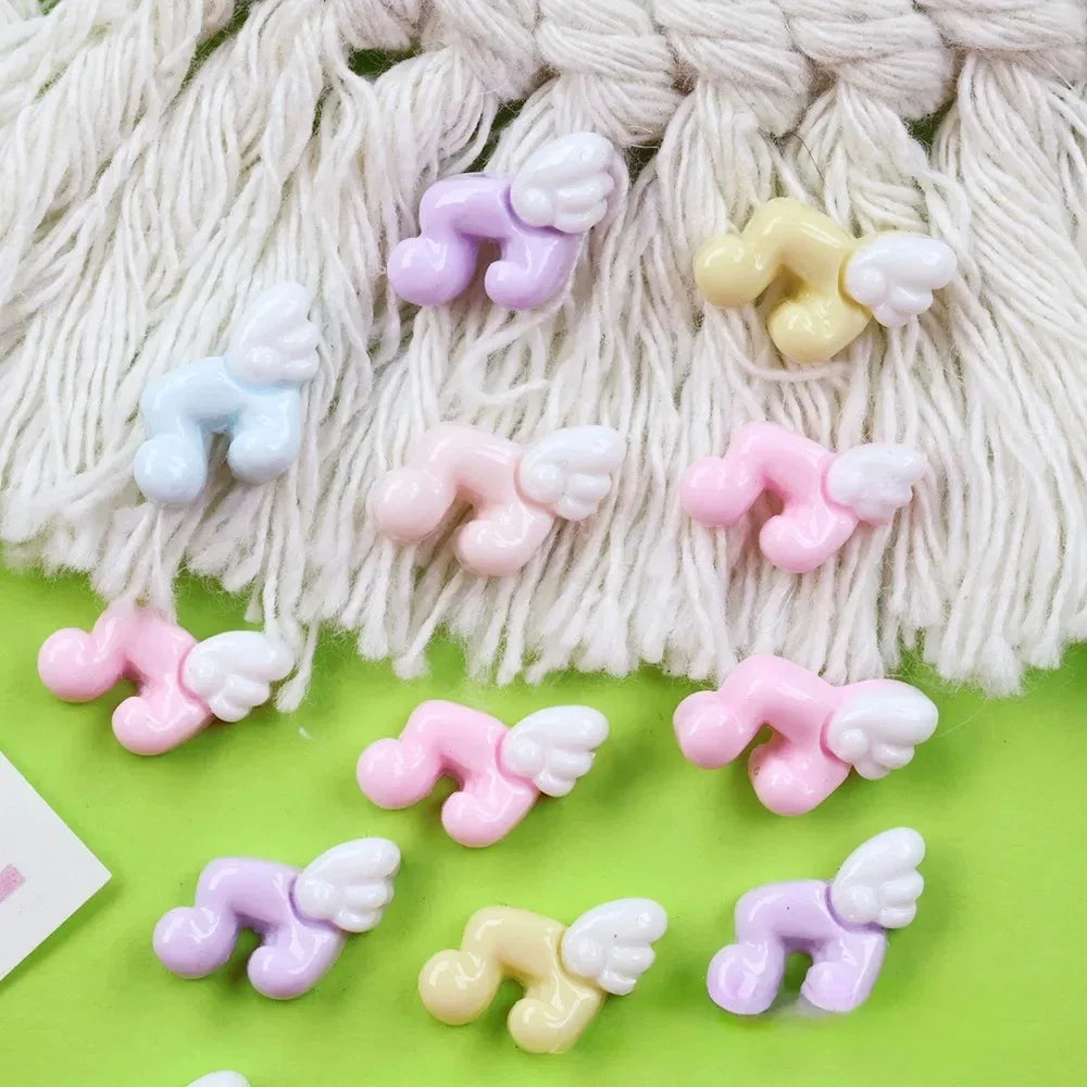 Mini Nail Art Decorations 20Pcs Resin Wing Accessories for DIY Nail Design & Crafts