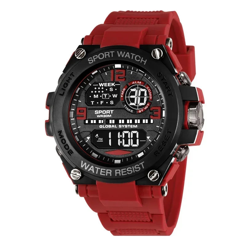 Digital Sports Watch for Men Waterproof LED Stopwatch with Calendar & Luminous Display