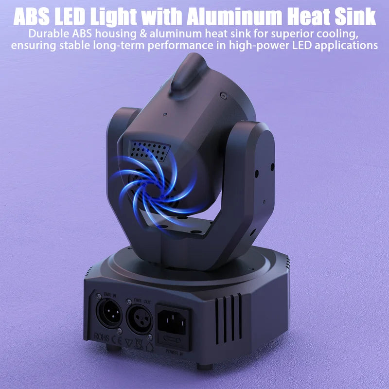 Mini 30W RGB Moving Head Stage Light DMX Sound Activated Disco Party Effect