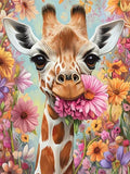 DIY Oil Painting by Numbers Kit Floral and Giraffe Canvas Art - Multiple Sizes