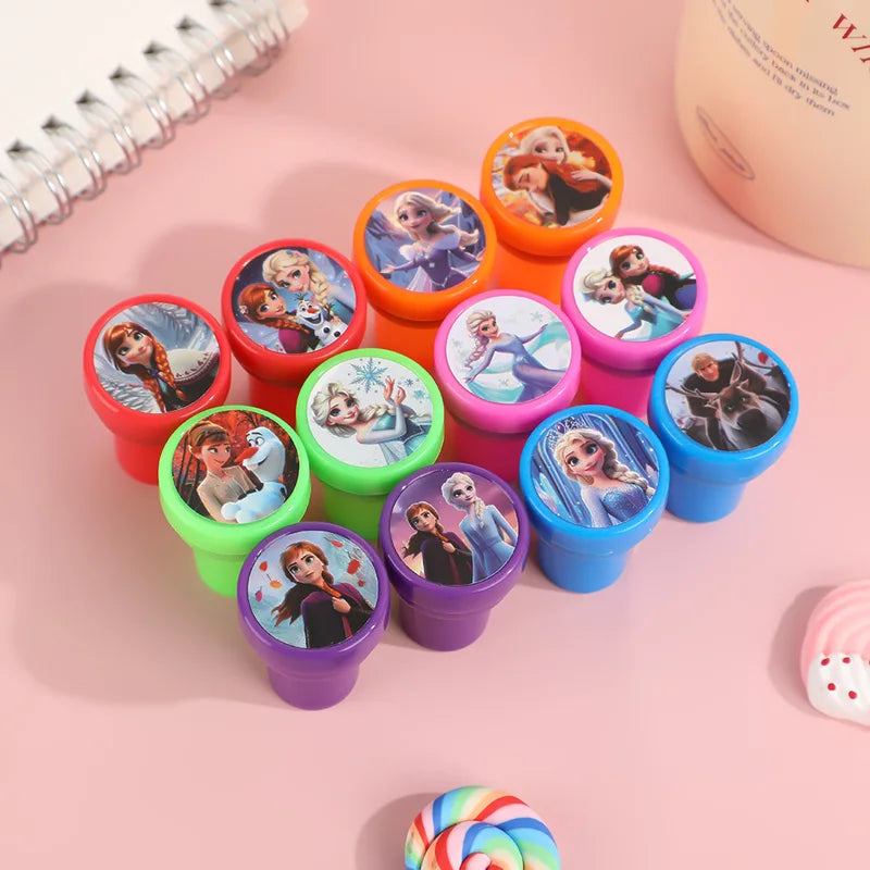12pcs Disney Frozen Seal Stamps Party Favors Girls Anna Elsa Princess Birthday Gifts