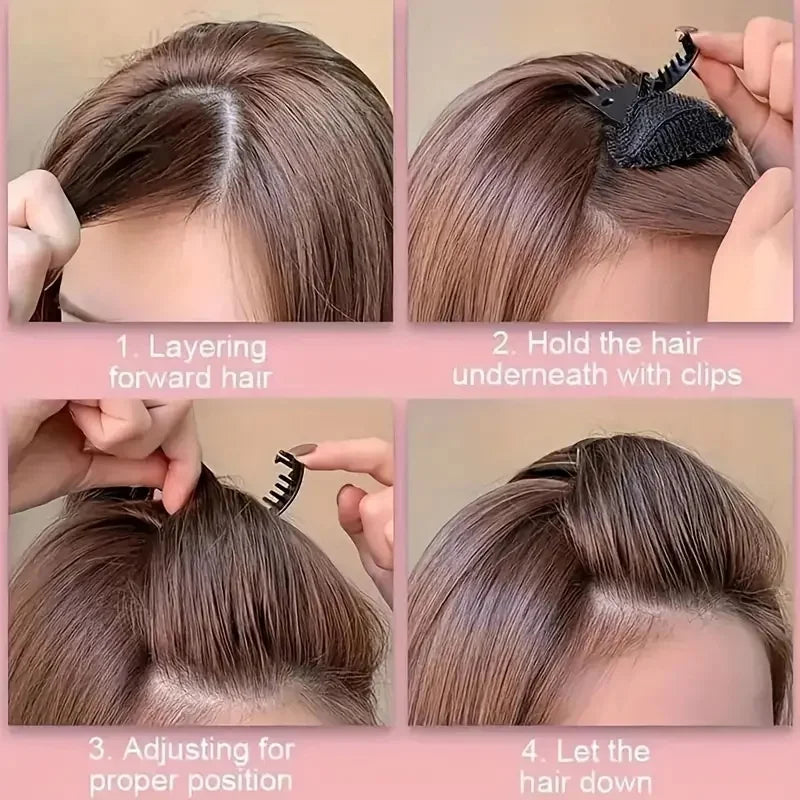 Fluffy Hair Clip with Volume-Boosting Pads - Invisible Styling Insert, DIY Hair Bump Up Comb