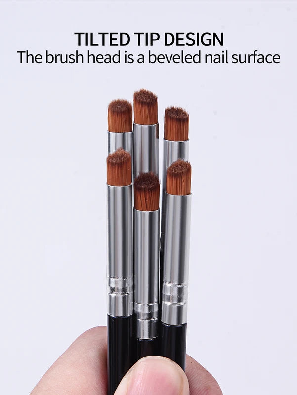 Gradient Smudge Nail Art Brush Set for Manicure UV Gel Polish Draw Paint