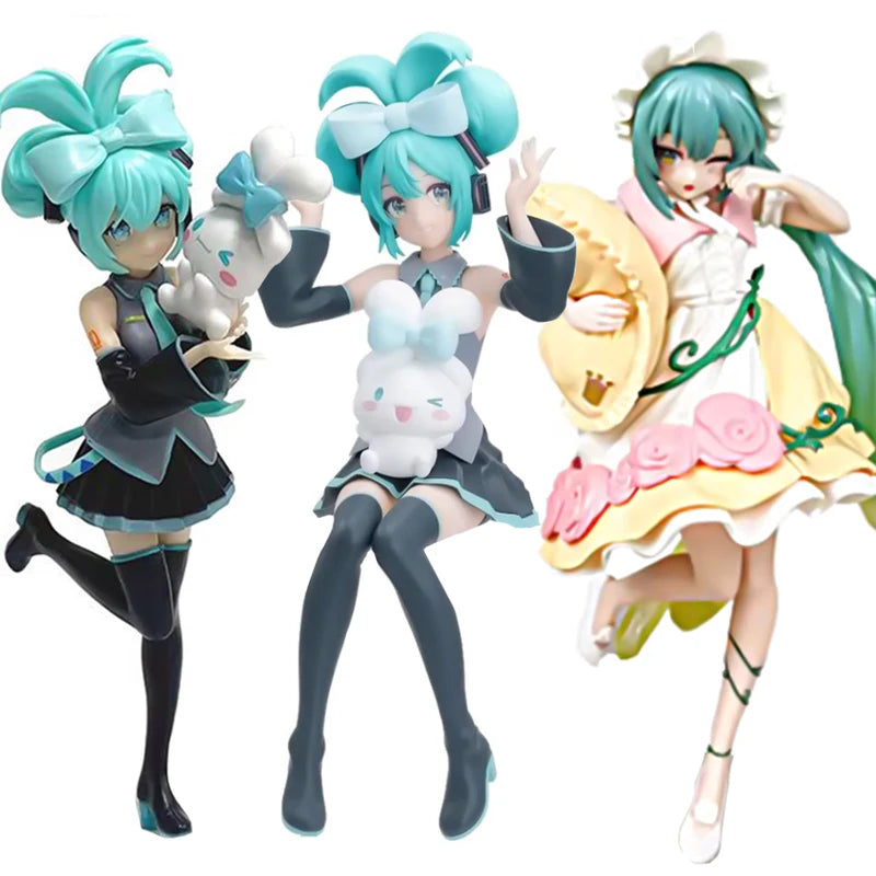 Anime Fairy Mirror Figure Set - Hatsune Miku & Cinnamoroll PVC Decor Toy