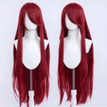 Long Wine Red Anime Wigs 100cm Uzumaki Kushina Synthetic Heat-Resistant Hair Wig