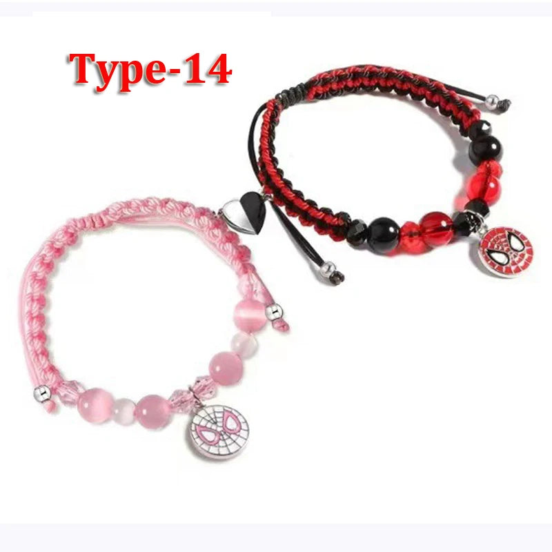 Matching Spider Friendship Bracelets for Couples & Best Friends Jewelry Gift Set