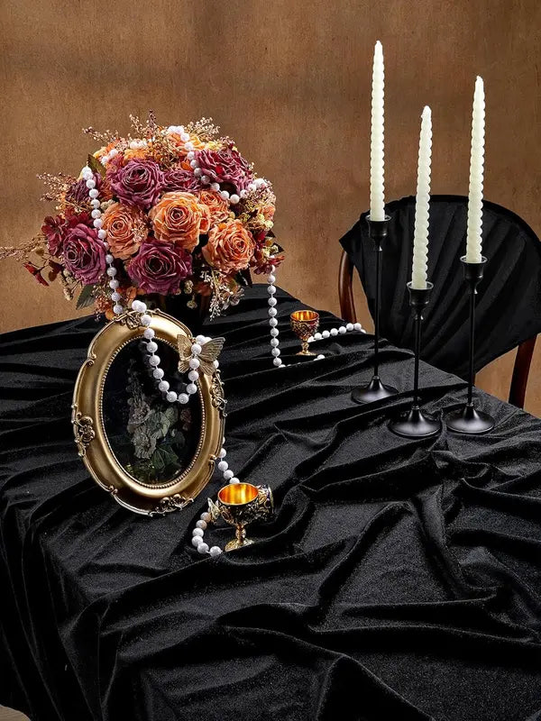 Black Velvet Tablecloth for Party Wedding & Event Decor - Solid Rectangle